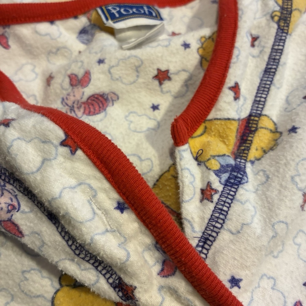 Vintage Disney Winnie the Pooh Plaid Flannel Nightgown Women's M Long Sleeve 90s - Picture 7 of 7